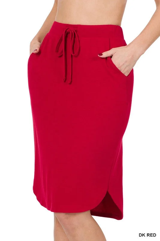 Emma Red Jogger Skirt chiffon skirt delicate