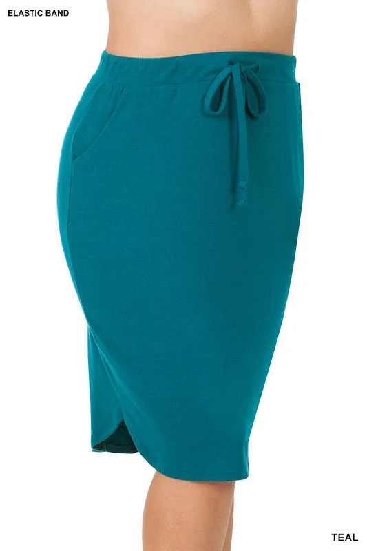 Emma Teal Jogger Skirt patchwork skirt art
