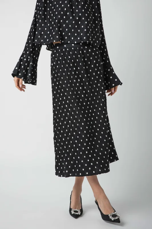 En Saison Darlene Polka Dot Slip Skirt velvet skirt sumptuous