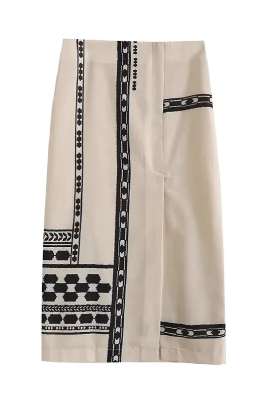 'Erin' Front Slit Pencil Skirt zip skirt side
