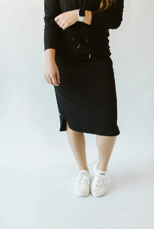 Everyday Skirt - Black silk skirt lustrous