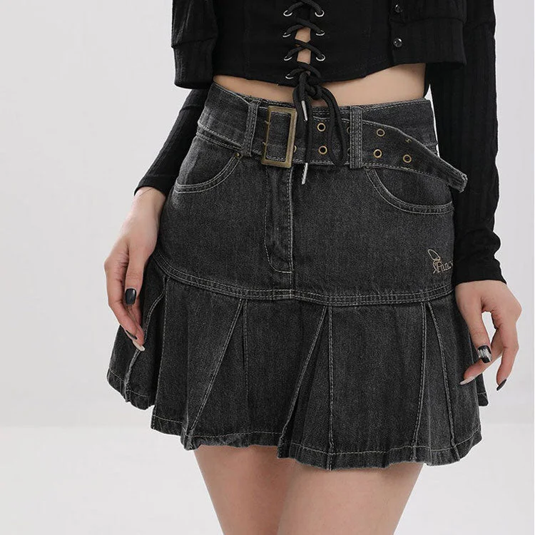 Fairycore Aesthetic Denim Skirt silk skirt luxurious