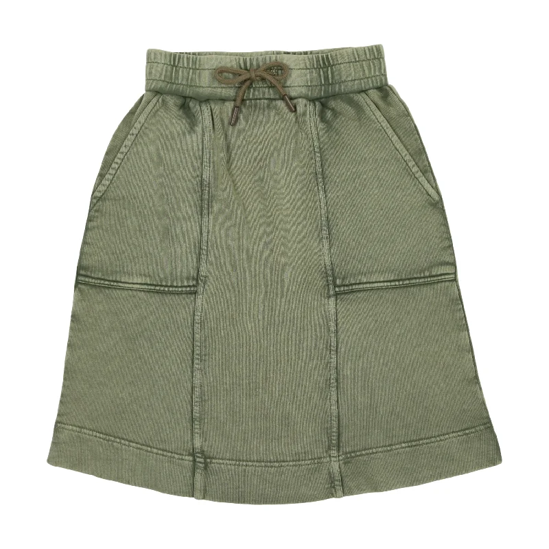 Farren + Me Washed Khaki Washed Edge Skirt casual skirt length