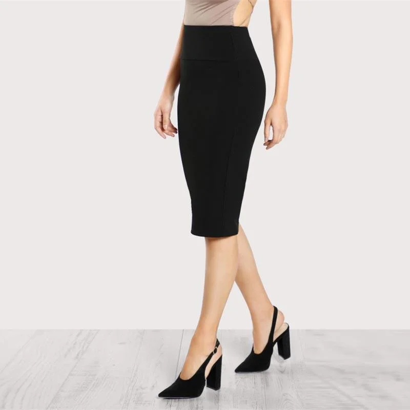 Galle Long Black Pencil Skirt athletic skirt fit