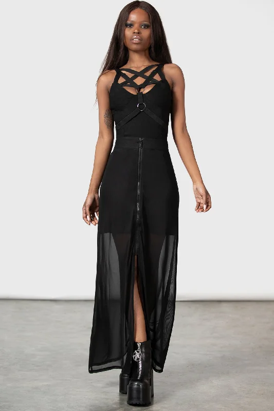 Gibbous Moon Maxi Skirt low waist skirt