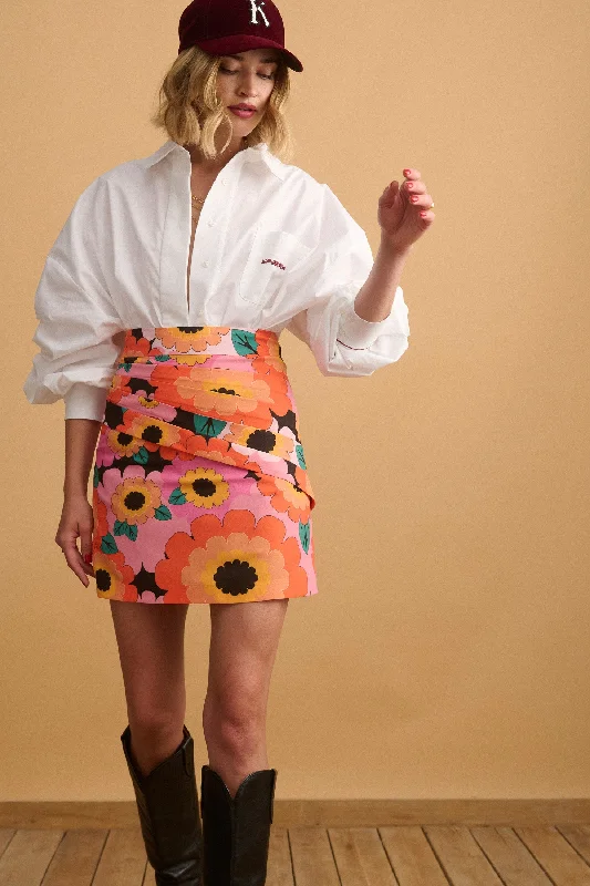 Gisela Skirt (Daisies) flowy skirt hem