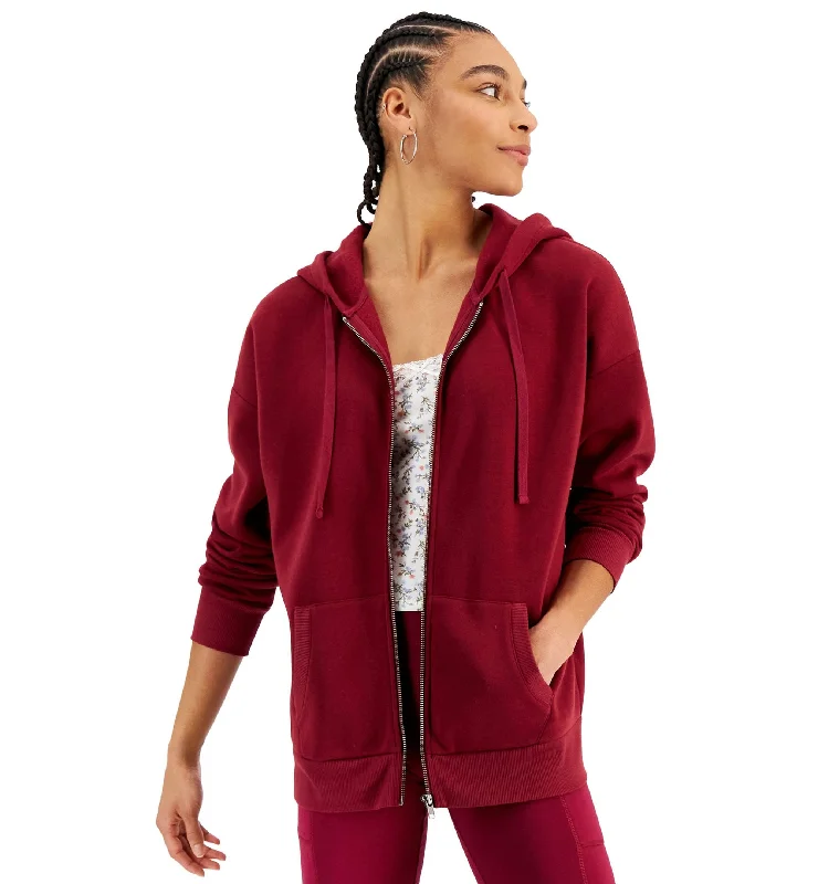 Hippie Rose Juniors' Oversized Zipper Hoodie Hoodie with Stripes Bold Sporty
