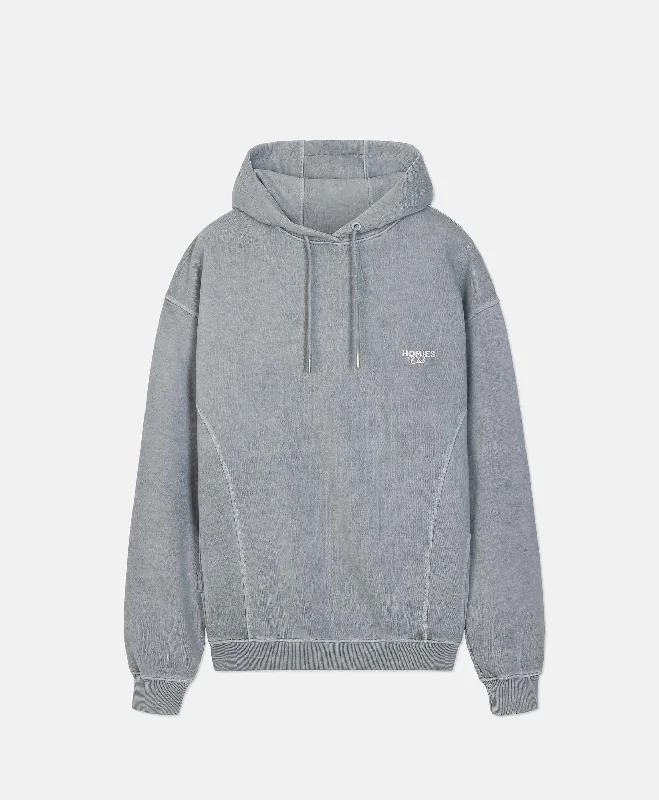 HOMIÉS CLUB HOODIE VINTAGE LIGHT GREY Hoodie with Hem Patch Decorative Personalized
