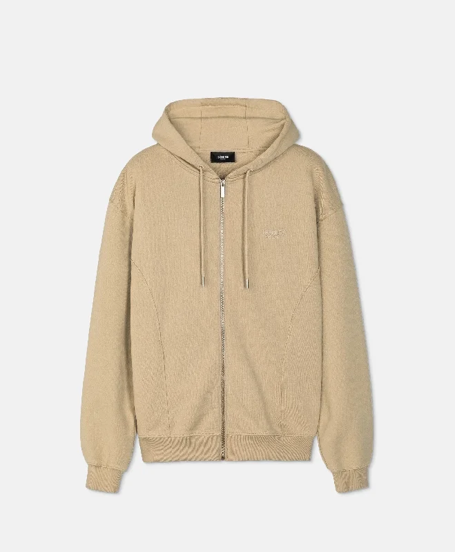 HOMIÉS CLUB ZIPPER HOODIE SAFARI Hoodie with Hem Detail Decorative Unique