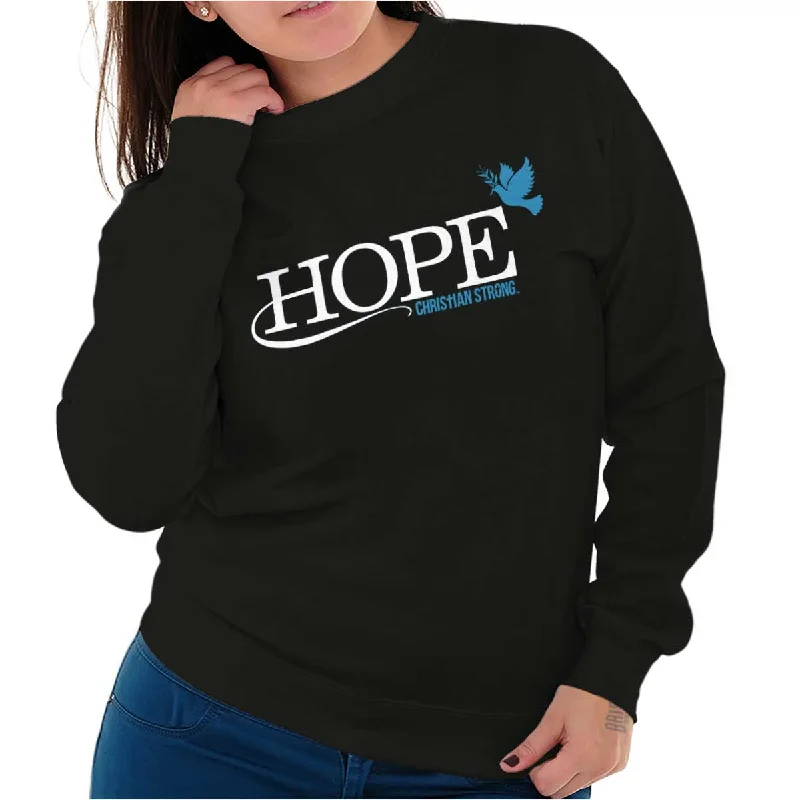 Hope Crewneck Sweatshirt Cotton Hoodie Fleece Lining Warmth