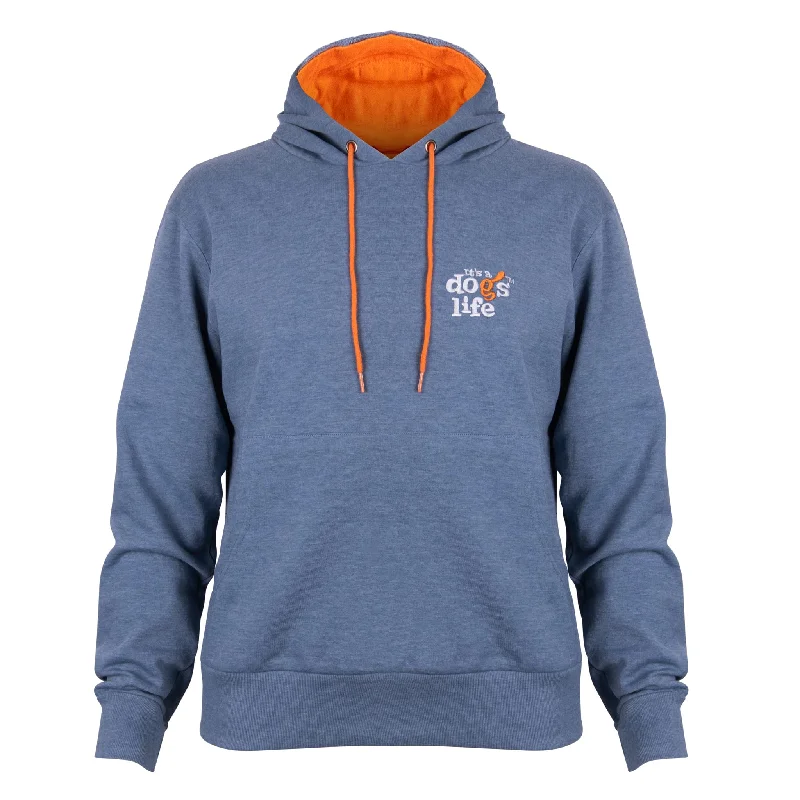 Over Head Hoodie - Heather Indigo Hoodie with Elastic Waist Stretchable Comfortable