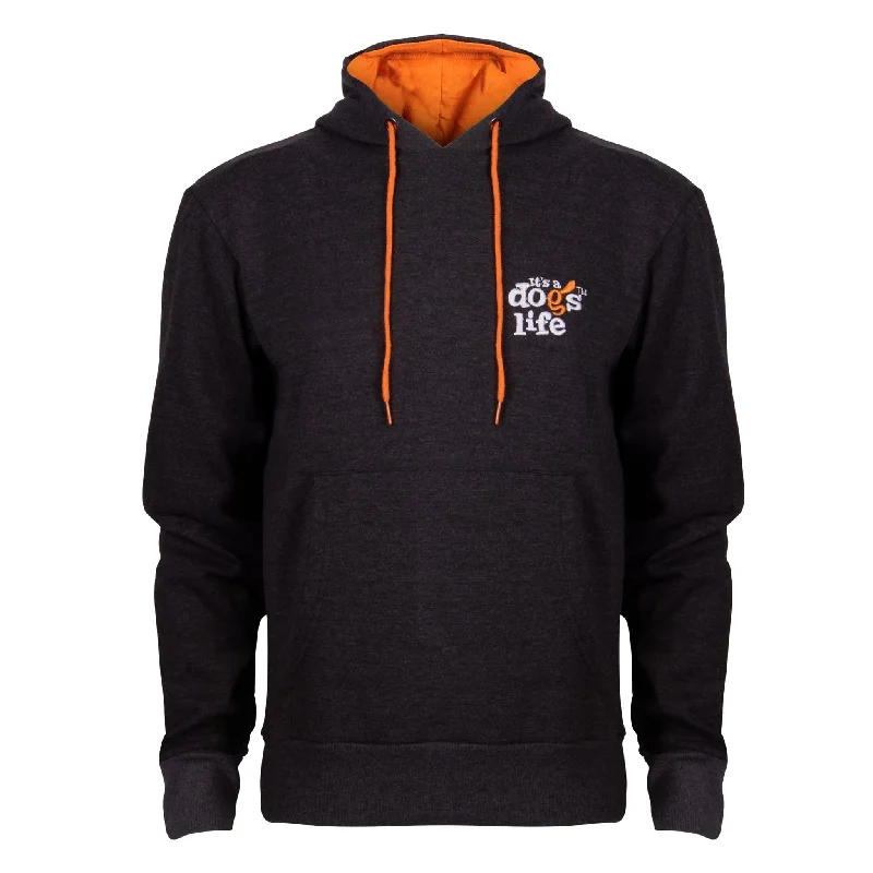 Over Head Hoodie - Black Marl Hoodie with Elastic Cuffs Stretchable Comfortable