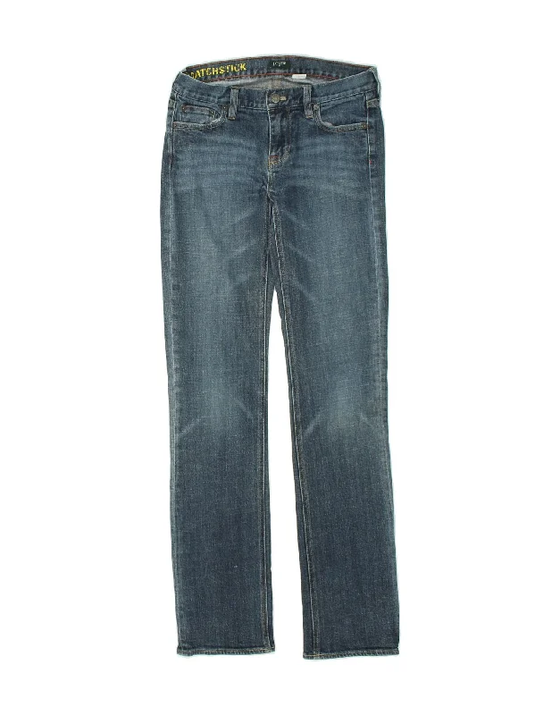 J. CREW Womens Matchstick Slim Jeans W27 L32 Blue Cotton Trendy Skinny High-Waist Jeans