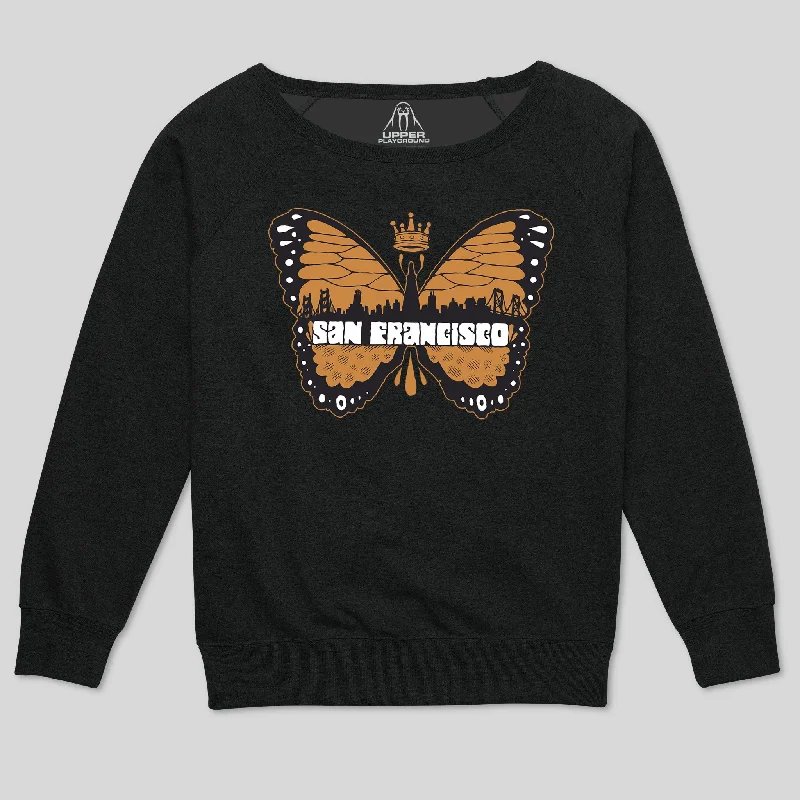 BETTERFLY WOMEN'S SCOOP NECK SWEATSHIRT Hoodie with Hem Detail Decorative Unique