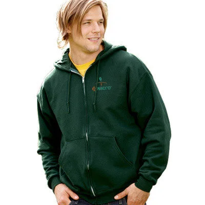 Jerzees Super Sweats Full-Zip Hooded Fleece Hoodie with Slit Hem Functional Movement