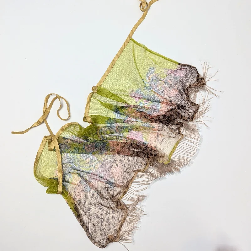 Roberto Cavalli mesh and pearl skirt leather skirt sleek