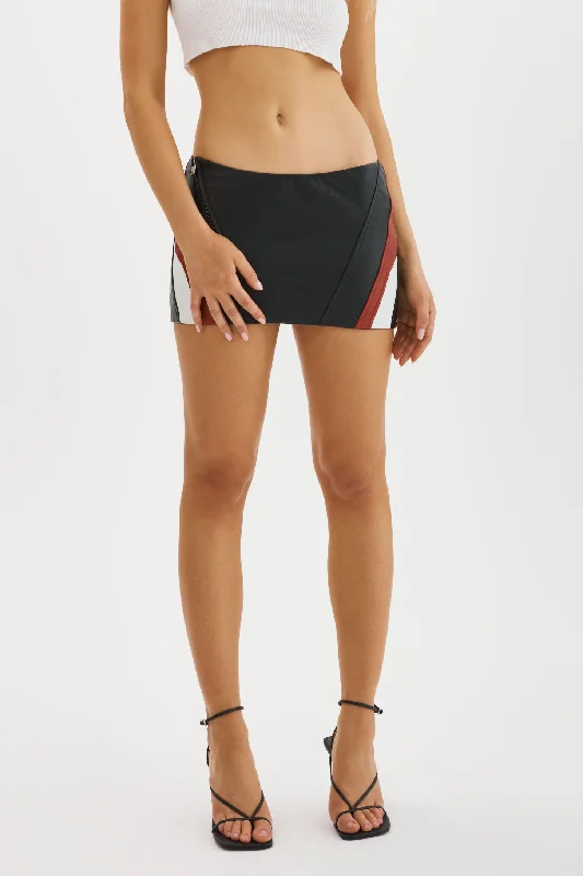 KRISSY | Leather Mini Skirt wool skirt breathable