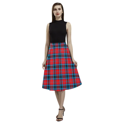 MacTavish Modern Tartan Aoede Crepe Skirt leather skirt bold