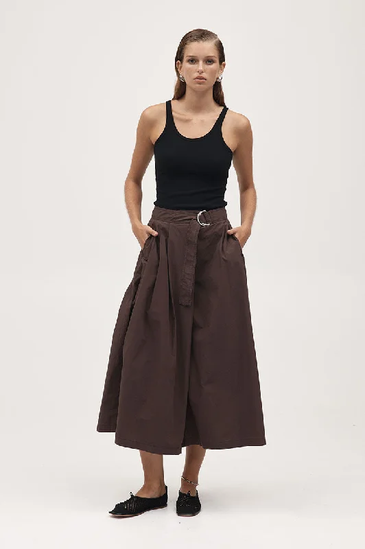 Marle Henry Skirt - Chocolate denim skirt fashionable