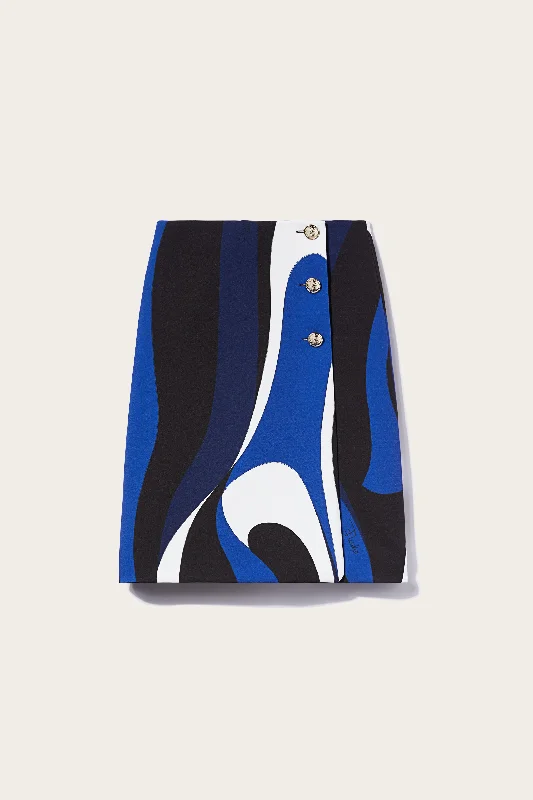 Marmo-Print Wrap Skirt modal blend skirt