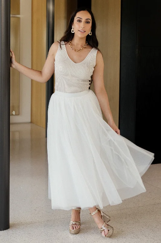 Mila Tulle Skirt | Cream lace skirt delicate