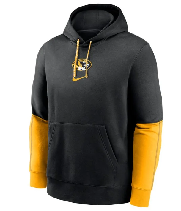 Mizzou Tigers Nike® 2024 Women's Essential Color Block Oval Tiger Head Hoodie Hoodie with Earth Tones Natural Calm
