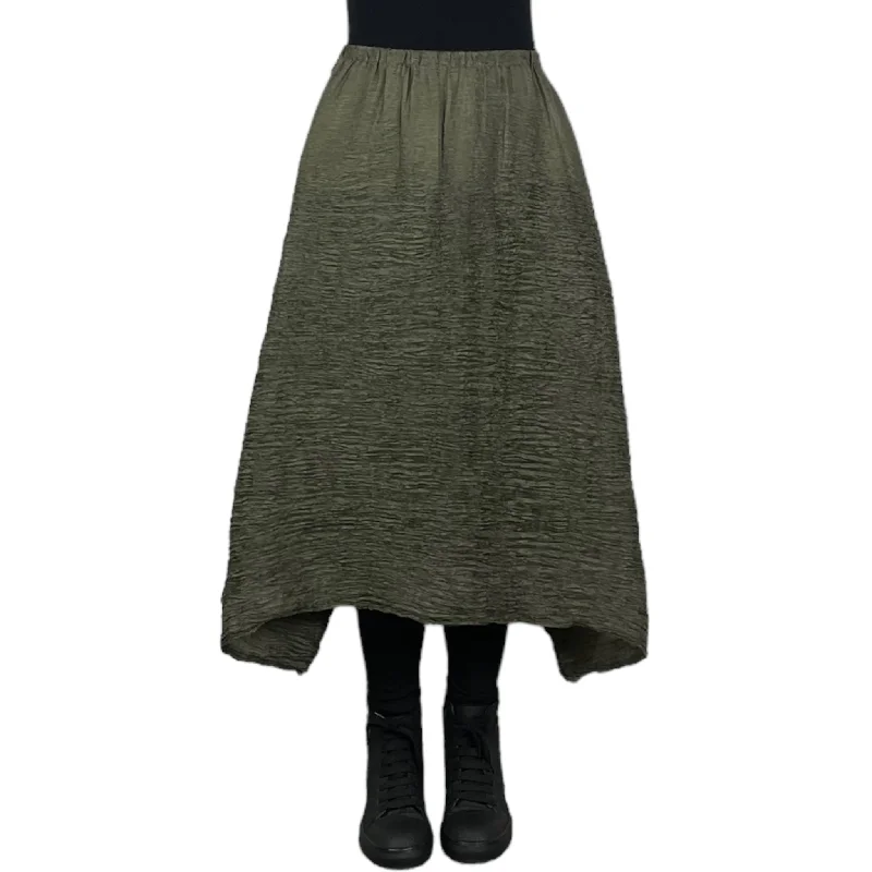 HORIZONTAL PLEAT FULL SKIRT velvet skirt glossy