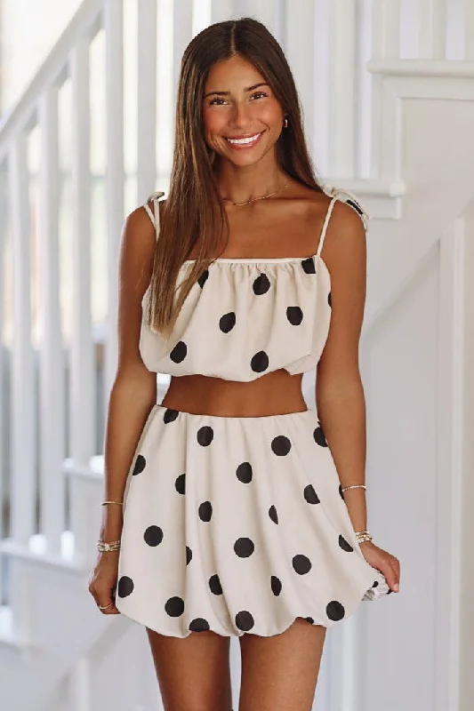 My Best Idea Crop Top and Mini Skirt Set - Taupe and Black lace skirt elegant