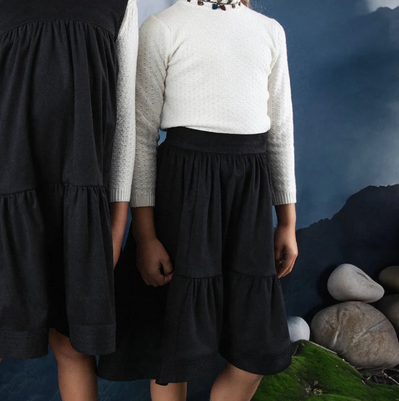 Noma Black Seude High Low Skirt (NSK742) asymmetrical skirt cut