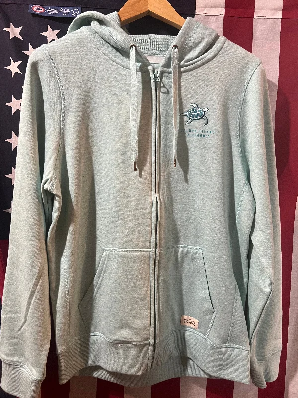 Pacific Creations Ladies Zip Hoodie- Ocean Turtle BSS Hoodie with Drawstring Waist Adjustable Fitted Pacific Creations Ladies Zip Hoodie- Ocean Turtle BSS Hoodie with Drawstring Waist Adjustable Fitted