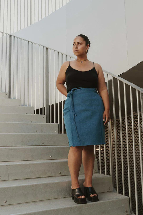 PDF Pattern - Strap Wrap Skirt | Puff and Pencil wool skirt thick