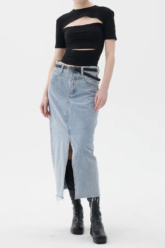 Peyton Denim Skirt velvet skirt rich