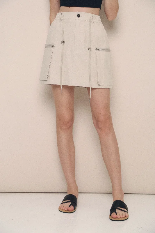 Piper Utility Skirt Slate Grey patchwork skirt art