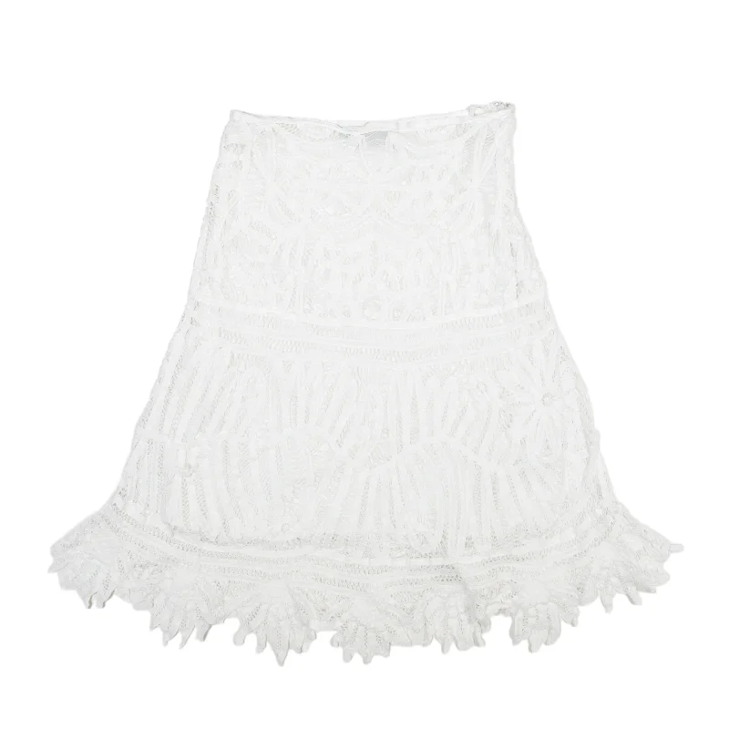 POLO RALPH LAUREN Crochet Knee Length Straight Skirt White Womens XS leather skirt bold