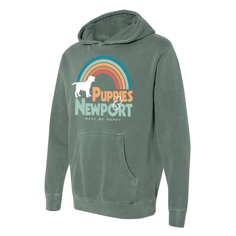 Puppies and Newport Hoodies Hoodie with Hem Embroidery Detailed Premium