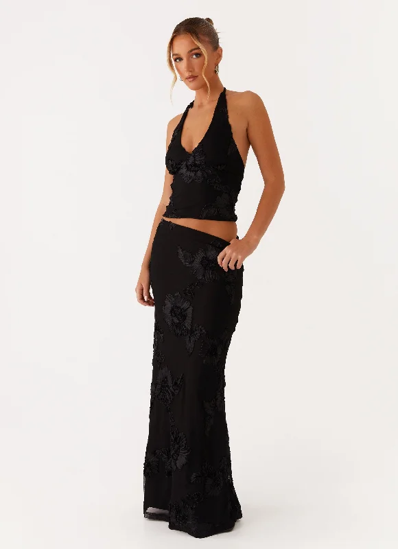 Radiate Maxi Skirt - Black pencil skirt chic