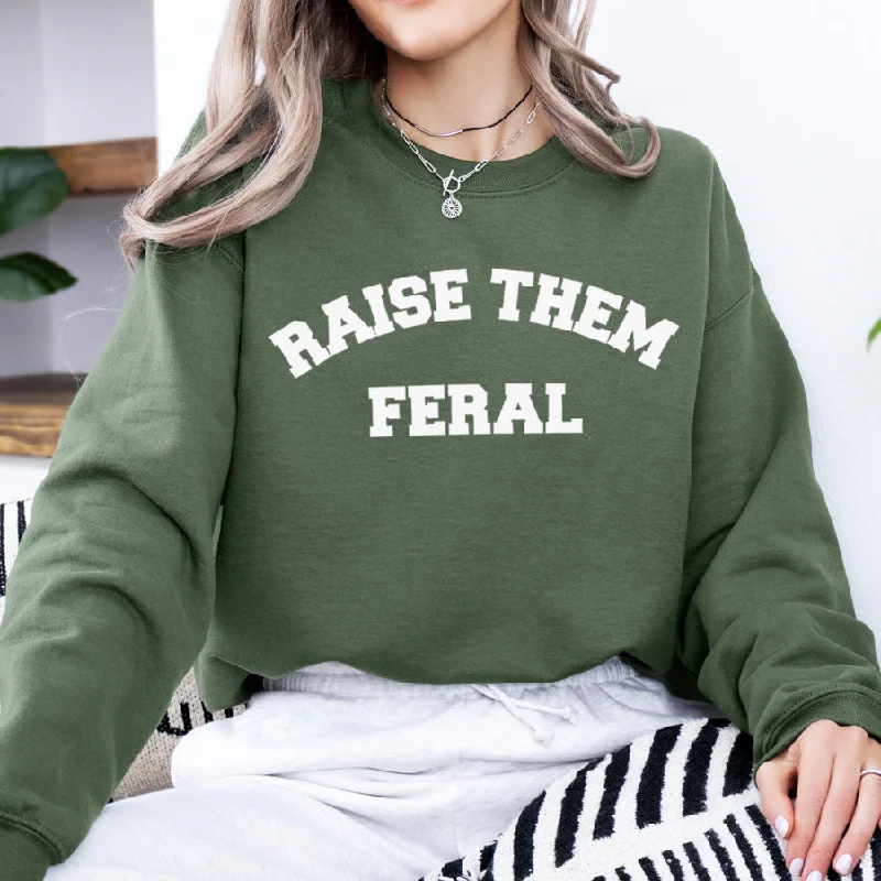 Raise Them Feral Sweatshirt Hoodie with Bell Sleeves Flared Feminine