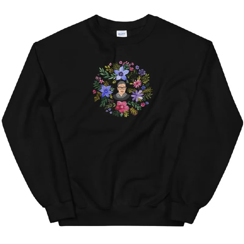 RBG Watercolor Flowers -- Sweatshirt Hoodie with V-Neck Classic Versatile