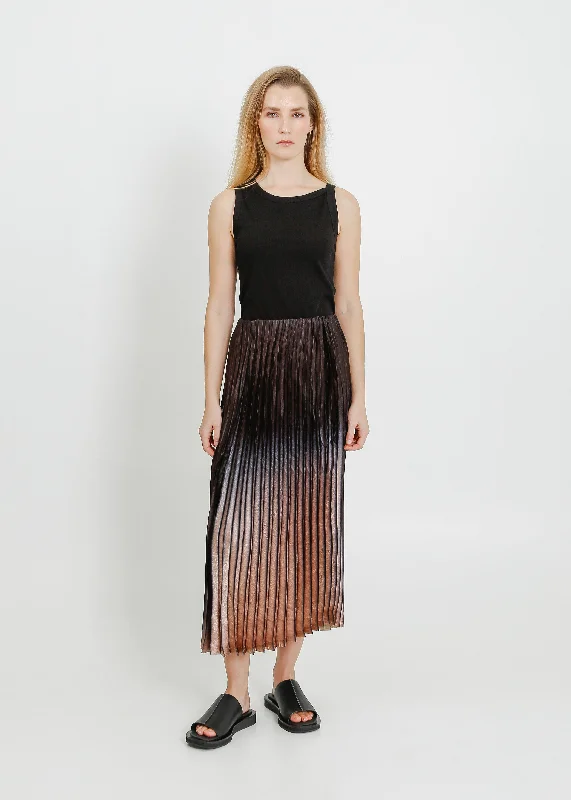 RILO PLEAT SKIRT / CHARCOAL-BEIGE low waist skirt