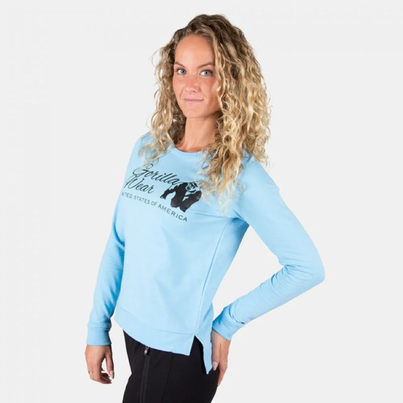 Riviera Sweatshirt -Light Blue Hoodie with Drawcord Adjustable Secure