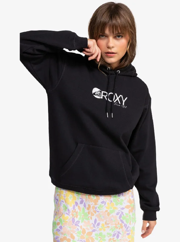 Roxy Surf Stoked Brushed Hoodie - Win24 Hoodie with Hem Applique Textured Unique