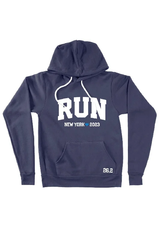 Run New York 2023 Hoodie Hoodie with Double Zipper Versatile Adjustable