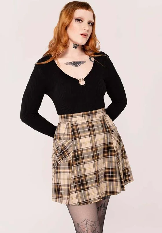 Saffie [Brown] | SKIRT belted skirt waist