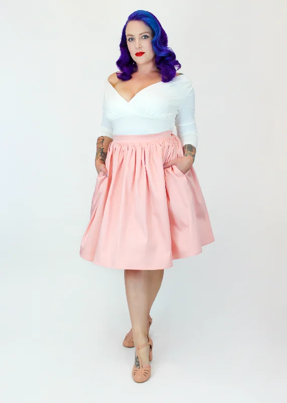 Salmon Pink Pleated Circle Skirt #PC-PP wrap skirt elegant