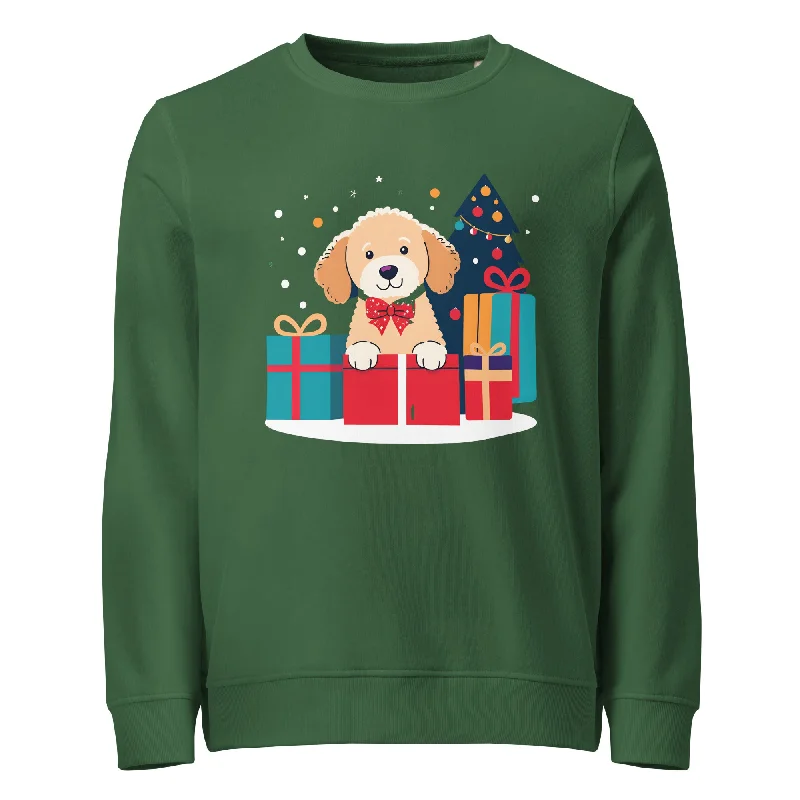 Season's Woofs Graphics Women Organic Sweatshirt Hoodie with Cuffed Sleeves Snug Secure
