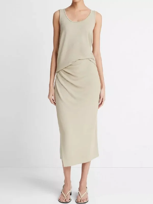 Side Drape Skirt zip skirt side