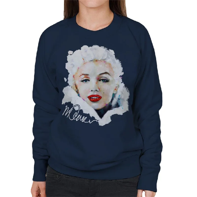 Sidney Maurer Original Portrait Of Actress Marilyn Monroe Women's Sweatshirt Hoodie with Belted Waist Structured Tailored