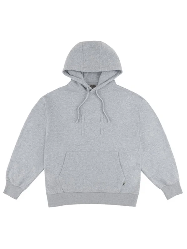 Embossed "S" Hoodie Hoodie with Mock Neck Collared Structured
