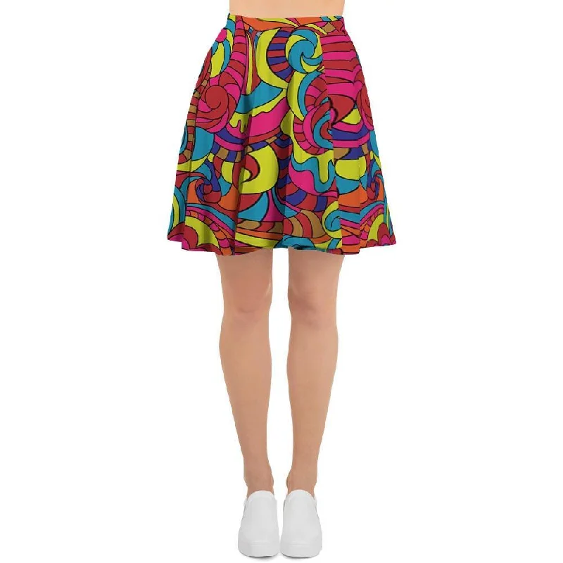 Stained Glass Psychedelic Trippy Women's Skirt lace skirt elegant