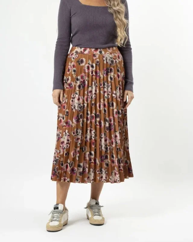 Stella and Gemma Brigette Blurred Blooms Rusk Skirt velvet skirt glossy